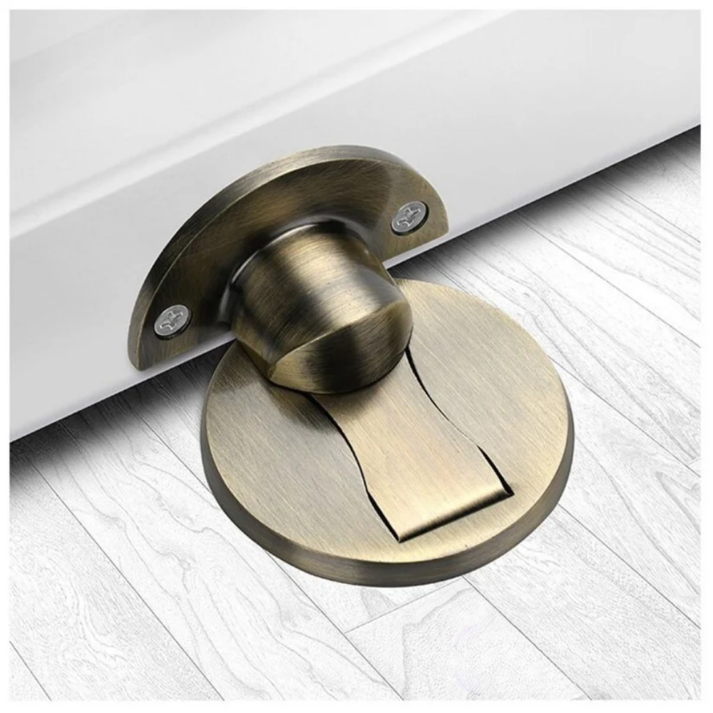 Stainless Steel Magnetic Door Stop Wall-Mounted Strong Hold No Drill Home Decor