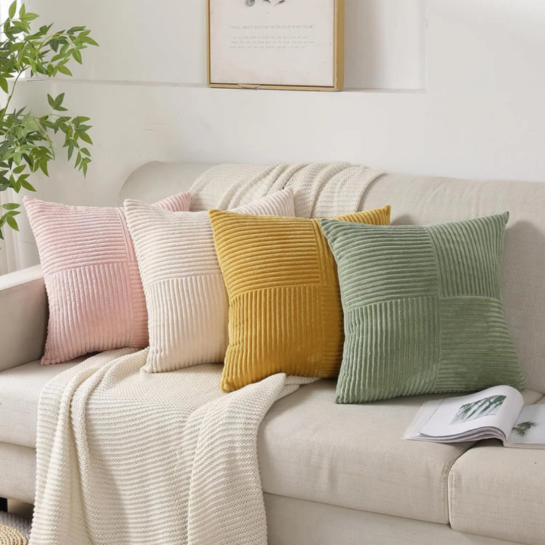 Corduroy Striped Cushion Cover Soft Textured Sofa Pillow Cover Home Decor