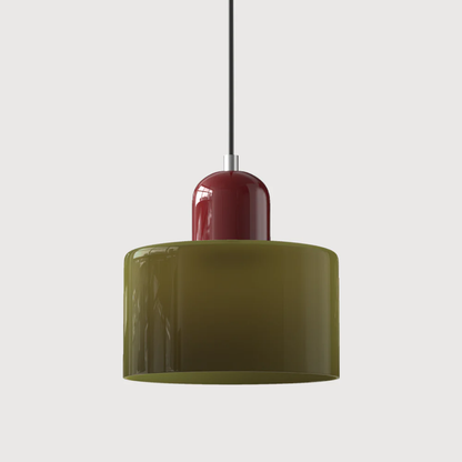 Retro Coloured Glass Pendant Lamp Handblown Shade Ceiling Light Home Decor