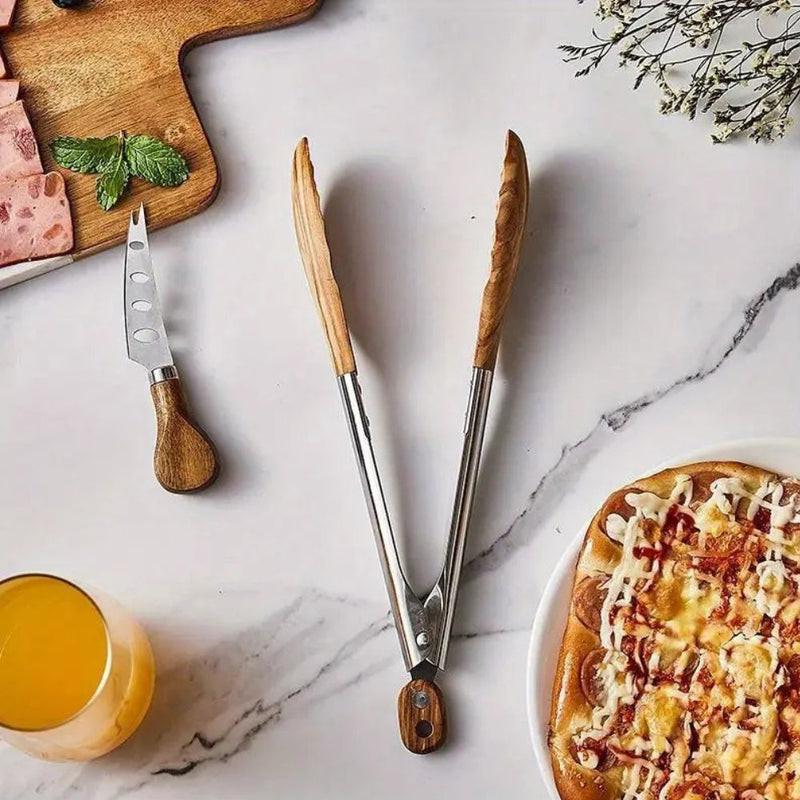 Wooden Handle Kitchen Tongs Set Natural Kitchen Utensils Gift Ideas