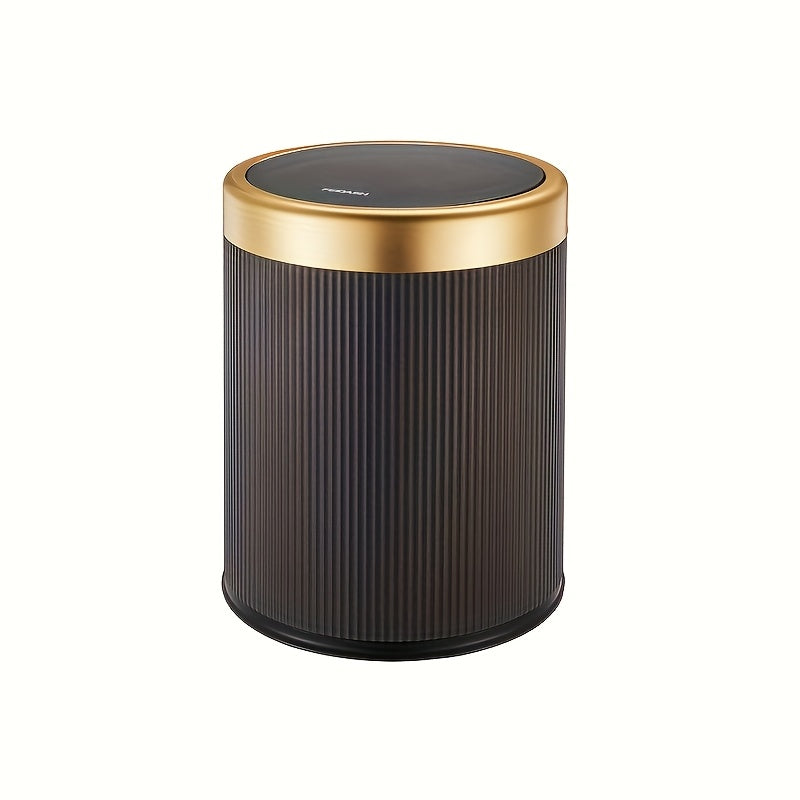 Luxury Oval Press-Top Trash Can with Dual Inner Bucket Bathroom Home Decor