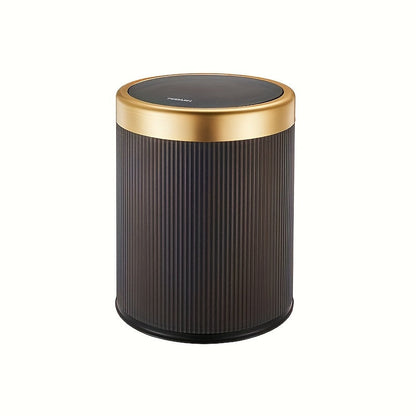 Luxury Oval Press-Top Trash Can with Dual Inner Bucket Bathroom Home Decor