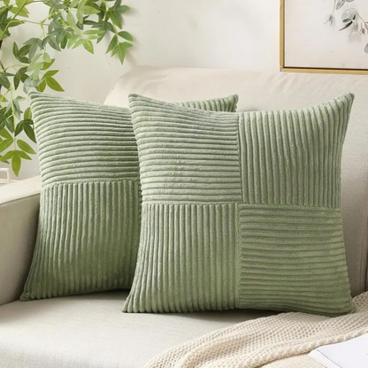 Corduroy Striped Cushion Cover Soft Textured Sofa Pillow Cover Home Decor