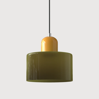 Retro Coloured Glass Pendant Lamp Handblown Shade Ceiling Light Home Decor