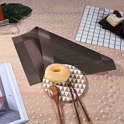 Woven PVC Placemat Set Heat-Resistant Non-Slip Washable Dining Table Mat Home Decor