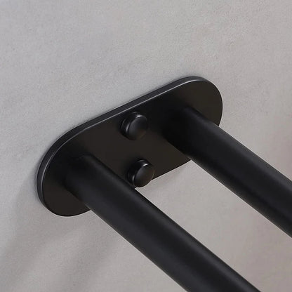 Stainless Steel Wall Mounted Towel Bar Single Double Black Silver Bathroom Decor