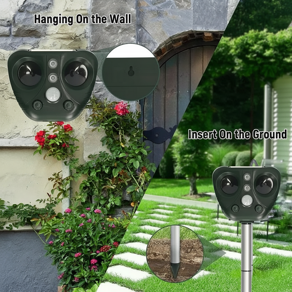 Solar Bird Repeller Ultrasonic Outdoor Garden Pest Control