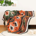 Boho Geometric Cotton Sofa Throw Blanket Indoor Outdoor Picnic Blanket