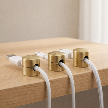 Aluminium Alloy Adhesive Cable Clips 3-Pack Desk and Wall Cable Management