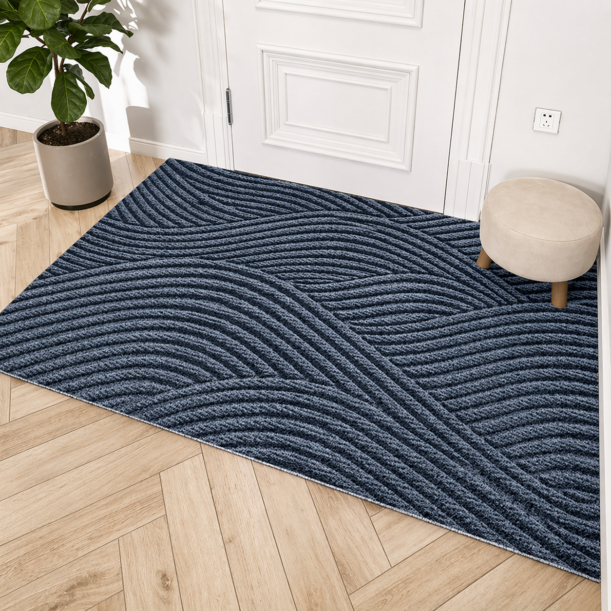 Non-Slip Textured Door Mat Modern Dirt Resistant Entry Mat Home Decor