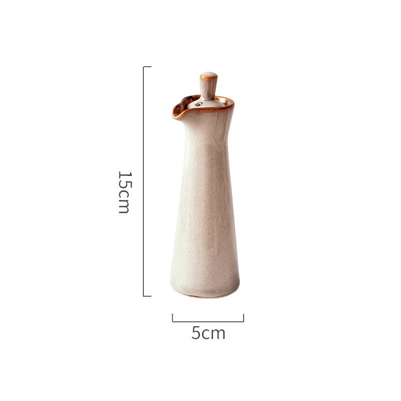 Ceramic Oil and Vinegar Dispenser Artisan Reactive Glaze Japandi Kitchen