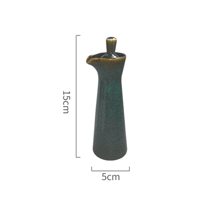 Ceramic Oil and Vinegar Dispenser Artisan Reactive Glaze Japandi Kitchen