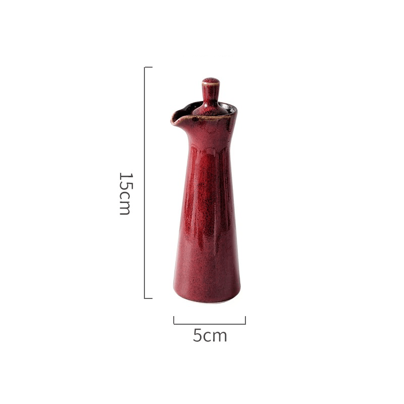 Ceramic Oil and Vinegar Dispenser Artisan Reactive Glaze Japandi Kitchen