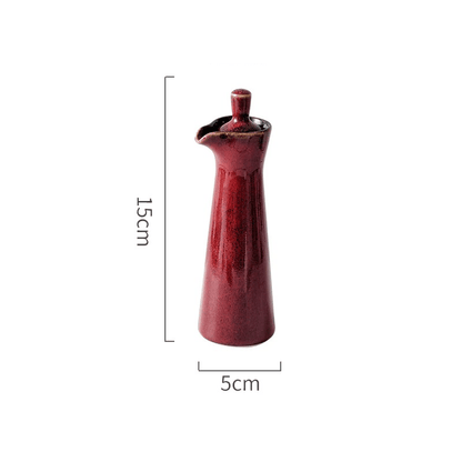 Ceramic Oil and Vinegar Dispenser Artisan Reactive Glaze Japandi Kitchen