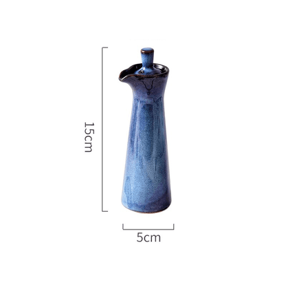 Ceramic Oil and Vinegar Dispenser Artisan Reactive Glaze Japandi Kitchen