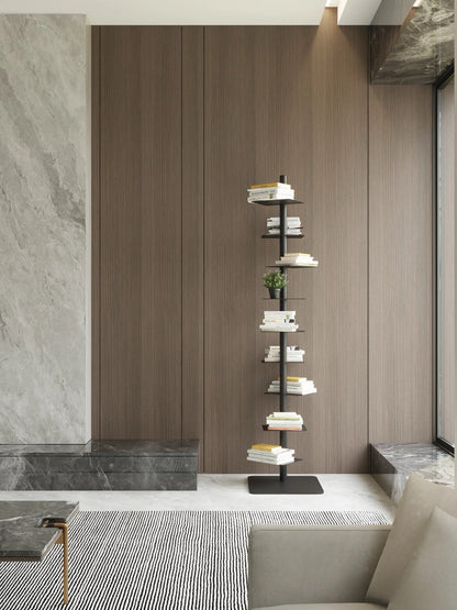 Industrial Steel Vertical Bookshelf Plant Stand Modern Storage