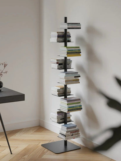 Industrial Steel Vertical Bookshelf Plant Stand Modern Storage