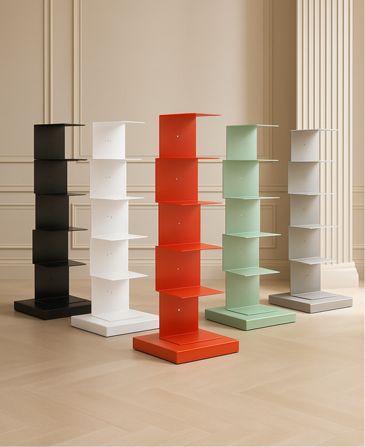 Floating Metal Vertical Bookshelf Modern Space Saving Storage