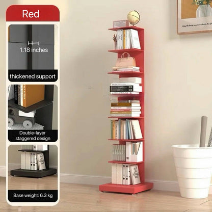 Floating Metal Vertical Bookshelf Modern Space Saving Storage