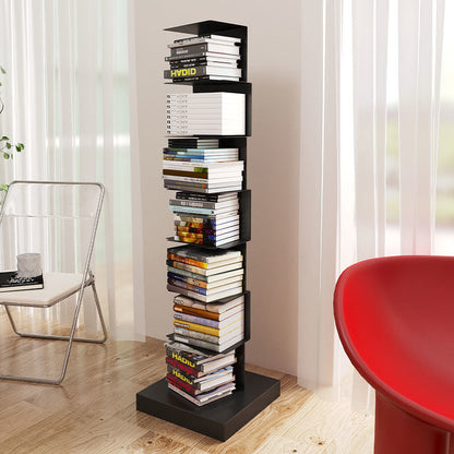 Floating Metal Vertical Bookshelf Modern Space Saving Storage