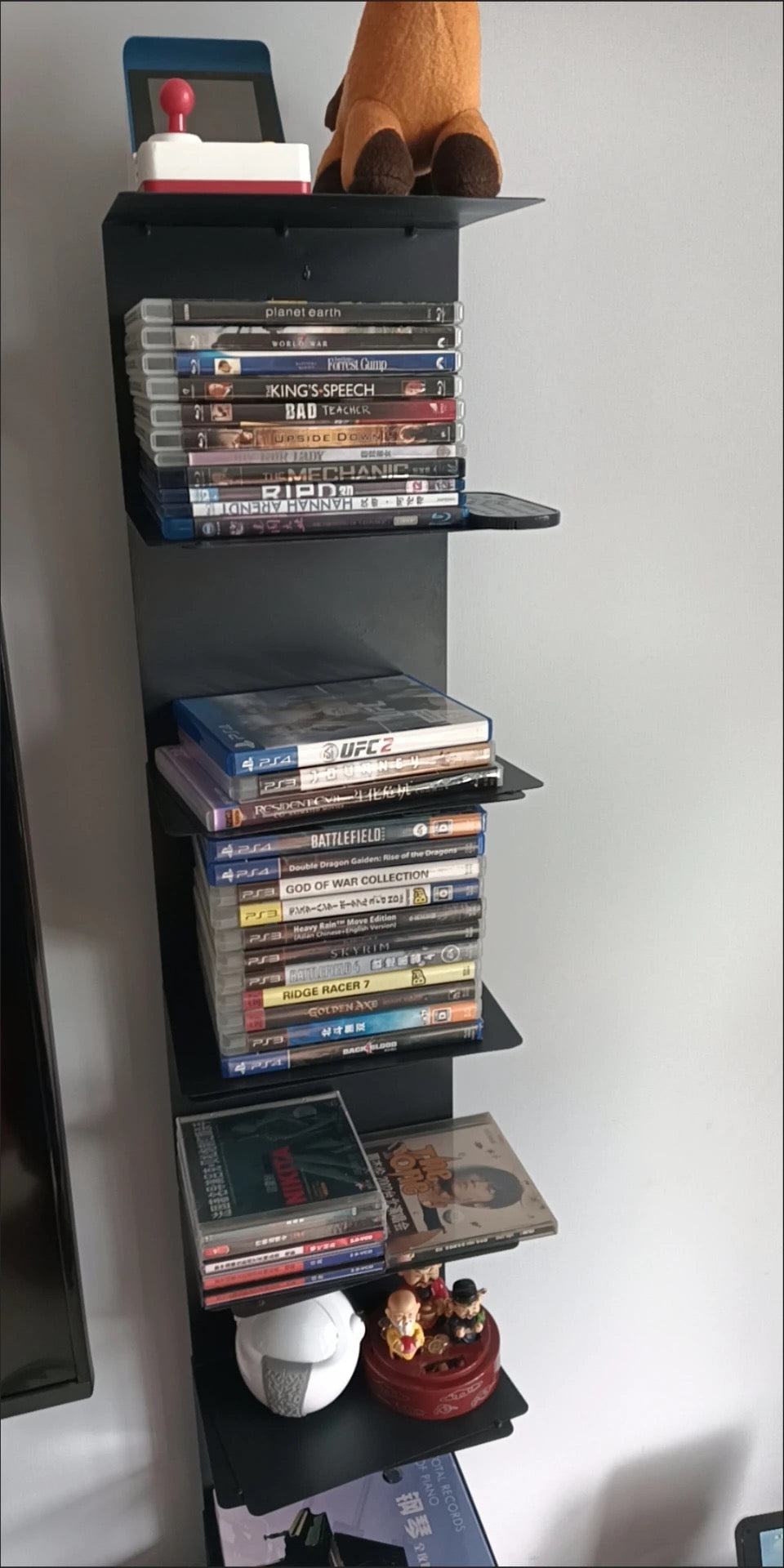 Floating Metal Vertical Bookshelf Modern Space Saving Storage