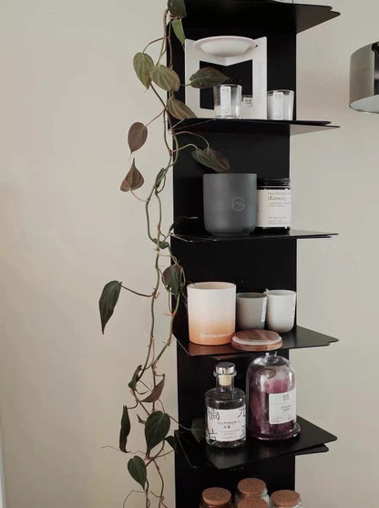Floating Metal Vertical Bookshelf Modern Space Saving Storage