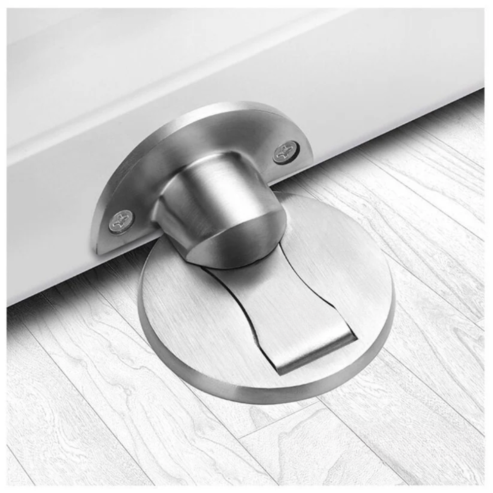 Stainless Steel Magnetic Door Stop Wall-Mounted Strong Hold No Drill Home Decor