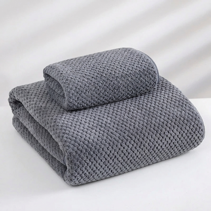 Premium Coral Fleece Bath Towel Set Quick Dry Absorbent Bathroom Decor