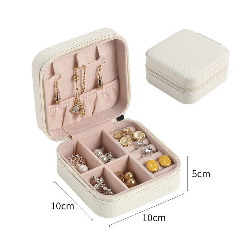 Double-Layer Wooden Jewellery Box with PU Leather Lining Ring Storage Organiser