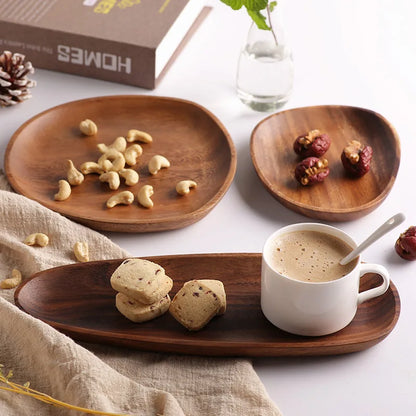 Acacia Wood Serving Tray Set 5-Piece Entertaining Board Home Decor