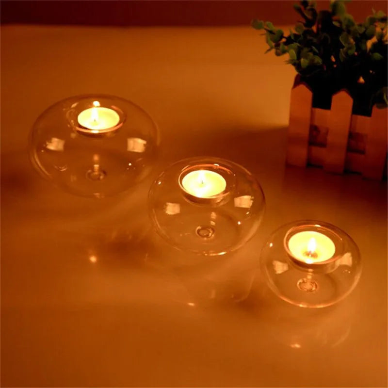 Crystal Glass Tea Light Candle Holder Hanging Romantic Home Decor