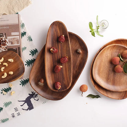 Acacia Wood Serving Tray Set 5-Piece Entertaining Board Home Decor