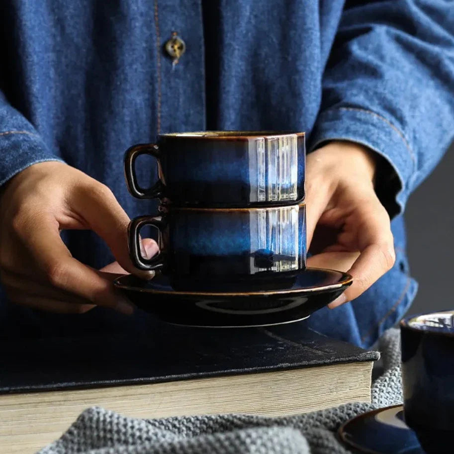 Artisan Kiln Fired Ceramic Mug Handcrafted Coffee Tea Cup Home Decor