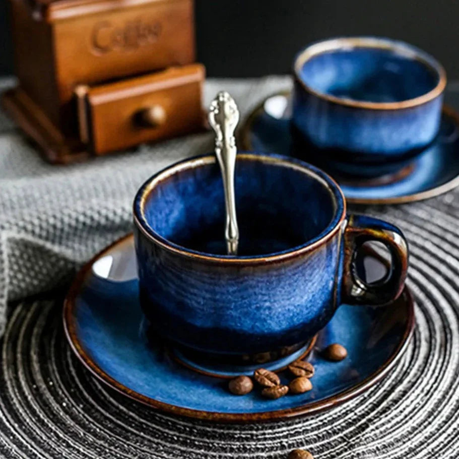 Artisan Kiln Fired Ceramic Mug Handcrafted Coffee Tea Cup Home Decor