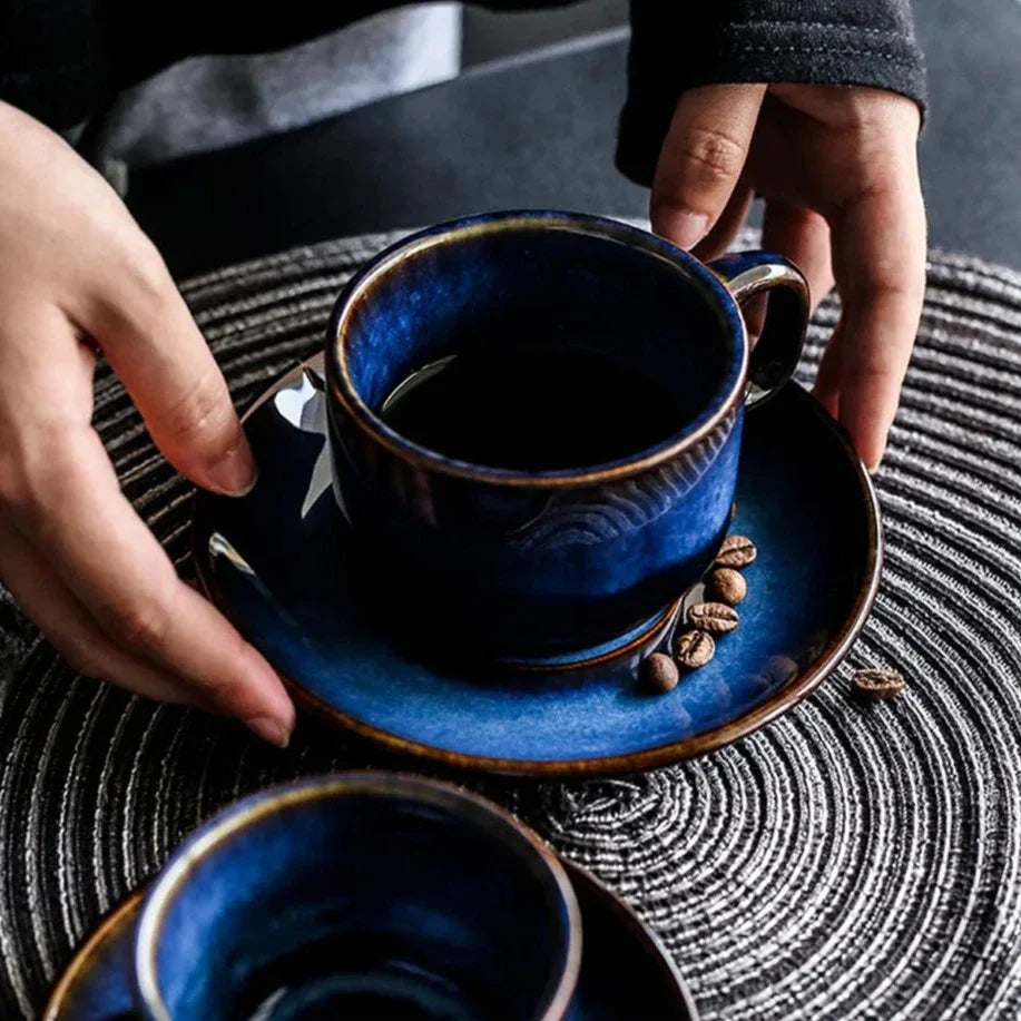 Artisan Kiln Fired Ceramic Mug Handcrafted Coffee Tea Cup Home Decor