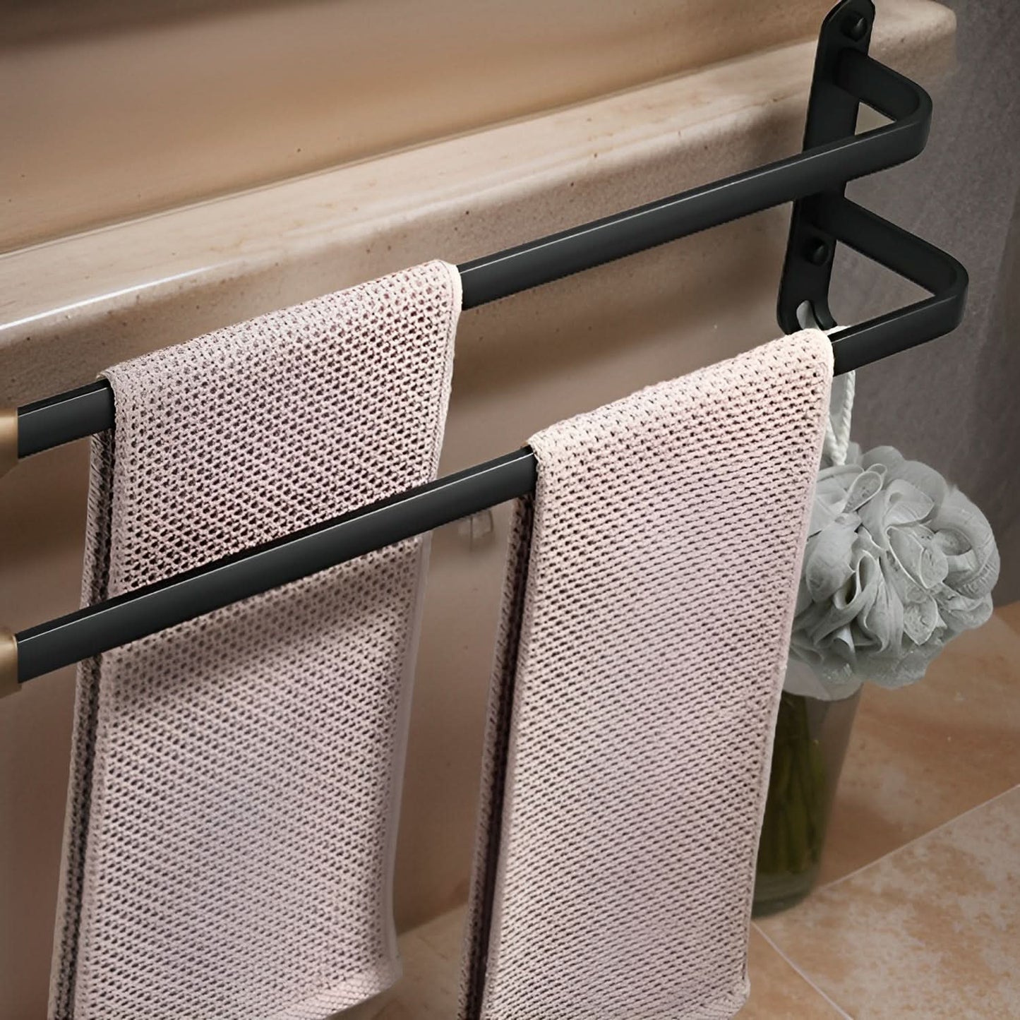 3-Layer Wall Mounted Towel Rack No Drill Bathroom Storage Home Decor
