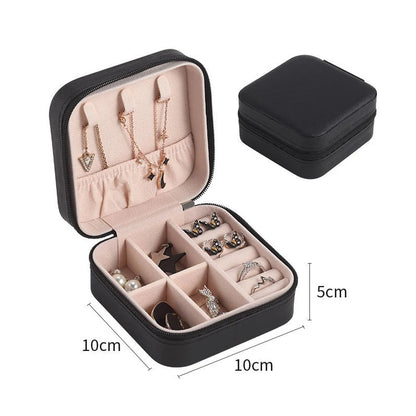Double-Layer Wooden Jewellery Box with PU Leather Lining Ring Storage Organiser
