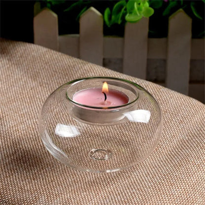 Crystal Glass Tea Light Candle Holder Hanging Romantic Home Decor