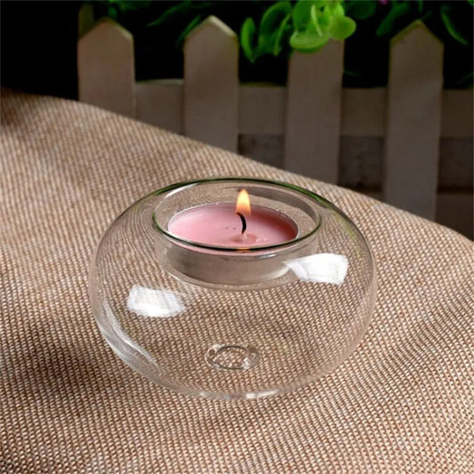 Crystal Glass Tea Light Candle Holder Hanging Romantic Home Decor