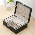 Double-Layer Wooden Jewellery Box Ring Storage Organiser Bedside Table Decor