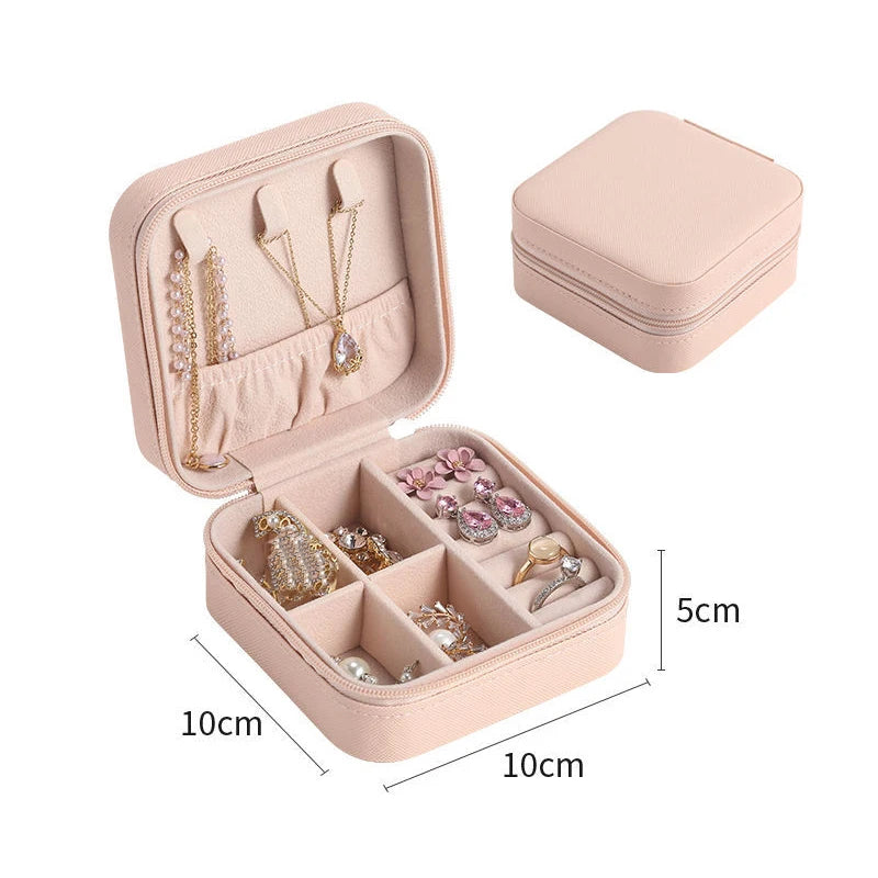 Double-Layer Wooden Jewellery Box with PU Leather Lining Ring Storage Organiser