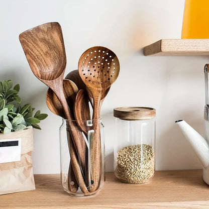 Natural Acacia Wood Kitchen Utensil Set of 5 Cooking Tools Home Decor