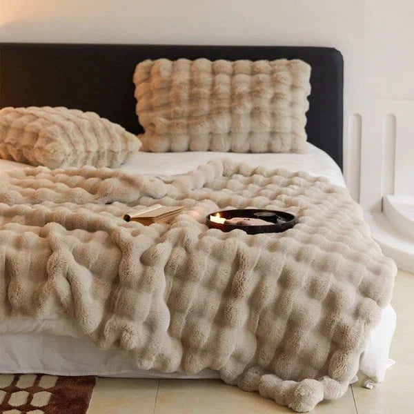 Rabbit Faux Fur Cushion Cover Luxury Soft Plush Sofa Pillow Cover Home Decor