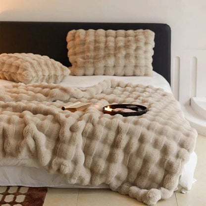 Rabbit Faux Fur Cushion Cover Luxury Soft Plush Sofa Pillow Cover Home Decor