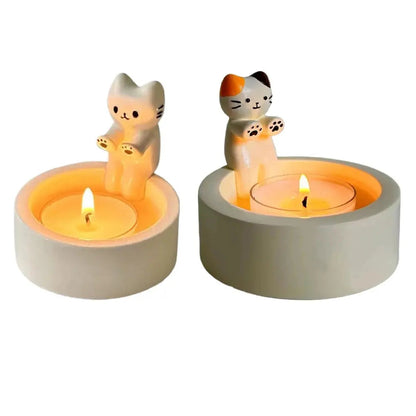 Cat Ceramic Tea Light Candle Holder Decorative Home Decor Gift