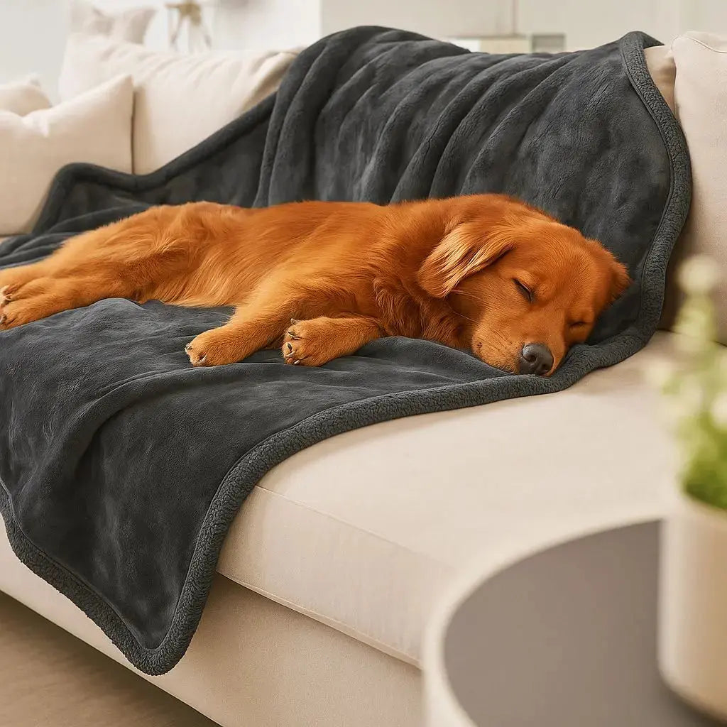 Waterproof Pet Blanket Soft Fleece Dog Cat Sofa Protector