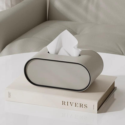 Leather Tissue Box Cover Premium PU Minimalist Bathroom Bedroom Decor
