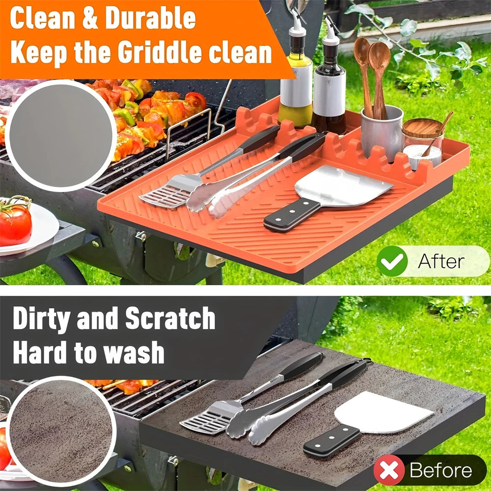 Silicone BBQ Grill Mat Heat-Resistant Non-Stick Drip Pad Kitchen Outdoor