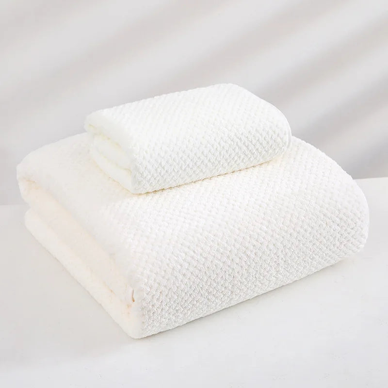 Premium Coral Fleece Bath Towel Set Quick Dry Absorbent Bathroom Decor
