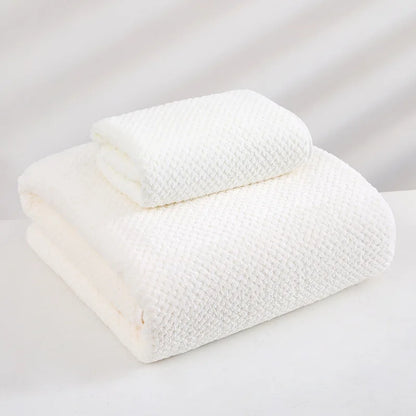 Premium Coral Fleece Bath Towel Set Quick Dry Absorbent Bathroom Decor